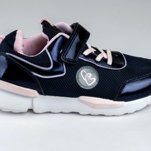 Navy blue and pink BI KI sneakers