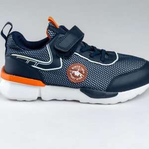 Navy blue and orange BI & KI sneakers