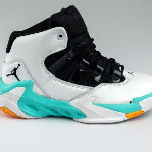 White and green assorted Jordans