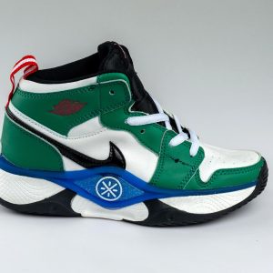 White and green assorted Jordans