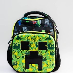 Green n black minecraft lunchbag