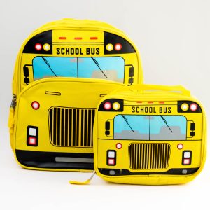 Yellow bus lunch and backpack