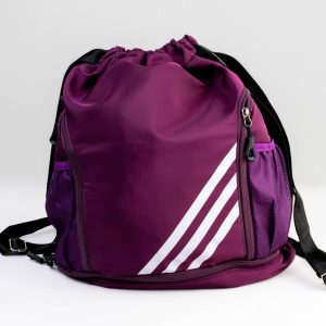 Purple and white swimming bag