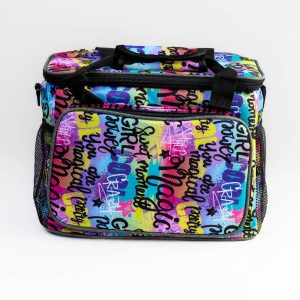 Purple and yellow girl power lunchbag