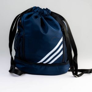 Navy blue and white swimming bag