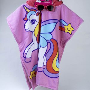 Poncho unicorn pink