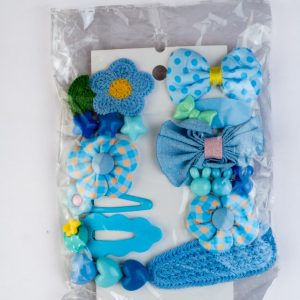 Assorted blue hair clips