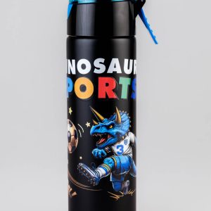 Black and Blue Dinosaurs 650ml Stainless steel Water Bottle