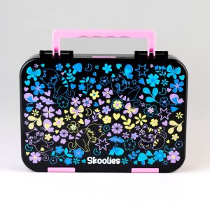 Black multicolor Flowers Big Bentobox