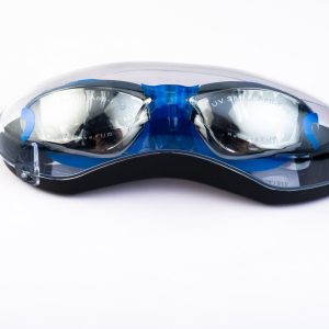 Blue and black goggles