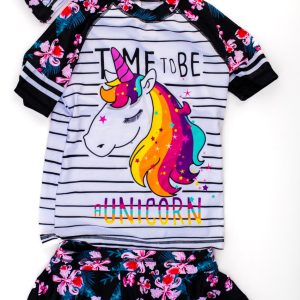 Black n white floral unicorn