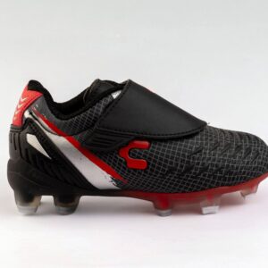 Black and red soccer boots